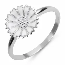 12 mm margeritt ring i rodinert sølv - Marie