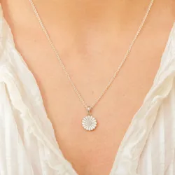 10 mm margeritt anheng i rodinert sølv - Marie