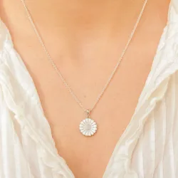 15 mm margeritt anheng i rodinert sølv - Marie