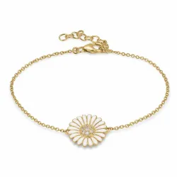 14 mm margeritt zirkon armbånd i forgylt sølv - Matilda