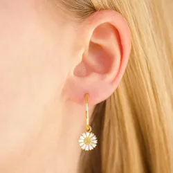 18 mm margeritt creol i forgylt sølv - Marie