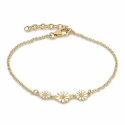 1 x 7 mm og 2 x 6 mm margeritt armbånd i forgylt sølv - Maggie