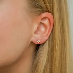 5 mm margeritt lavendelfarget ørestikker i forgylt sølv - Majse