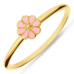 5 mm margeritt rosa ring i forgylt sølv - Maggie