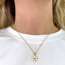 margeritt anheng med halskjede i forgylt sølv - Magda