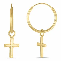 18 mm kors creol i forgylt sølv - Amoré