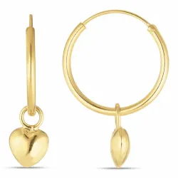 18 mm hjerte creol i forgylt sølv - Amoré