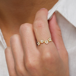 margeritt ring i forgylt sølv - Majse