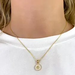 margeritt zirkon halskjede med anheng i forgylt sølv - Matilda