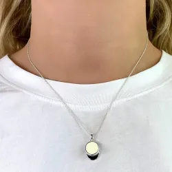 blå russelueanheng i sølv