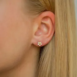 6 mm margeritt ørestikker i forgylt sølv - Majse