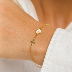 margeritt armbånd i forgylt sølv - Marie