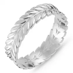 blad ring i sølv