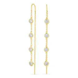 zirkon kjedeøreringer i forgylt sølv