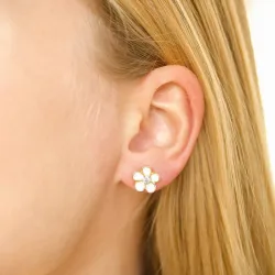 blomst ørestikker i forgylt sølv - Majse