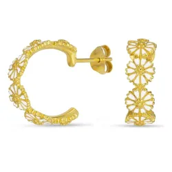 20 mm margeritt creol i forgylt sølv - Maggie