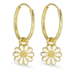 14 mm margeritt creol i forgylt sølv - Maggie