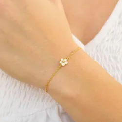 blomst armbånd i forgylt sølv