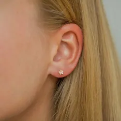 4,5 mm margeritt zirkon ørestikker i forgylt sølv - Majse