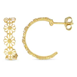 21,5 mm margeritt halvcreol i forgylt sølv - Maggie