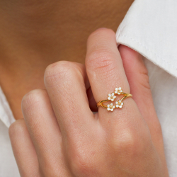 margeritt ring i forgylt sølv - Majse