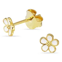 5,5-6 mm margeritt ørestikker i forgylt sølv - Majse