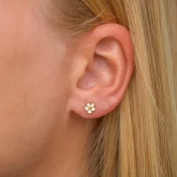 5,5-6 mm margeritt ørestikker i forgylt sølv - Majse