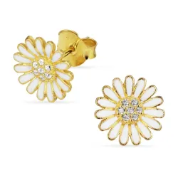 11 mm margeritt ørestikker i forgylt sølv - Matilda