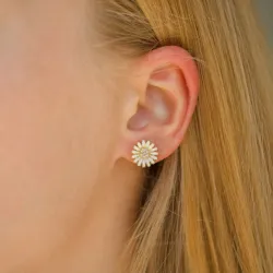 11 mm margeritt ørestikker i forgylt sølv - Matilda