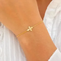 10 x 8,5 mm dagmarkors armbånd i forgylt sølv - Amoré