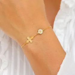 12 x 10,5 mm dagmarkors armbånd i forgylt sølv