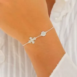 12 x 10,5 mm dagmarkors armbånd i sølv