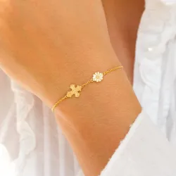 10 x 8,5 mm dagmarkors armbånd i forgylt sølv