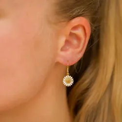 11 mm margeritt øredobber i forgylt sølv - Matilda