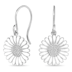 14,5 mm margeritt øredobber i sølv - Matilda