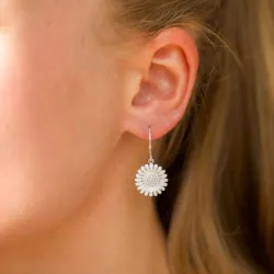 14,5 mm margeritt øredobber i sølv - Matilda