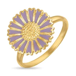 14 mm margeritt lilla ring i forgylt sølv - Marie