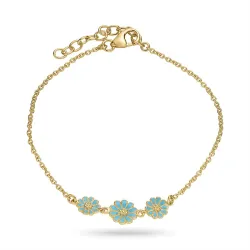 margeritt blå armbånd i forgylt sølv - Maggie