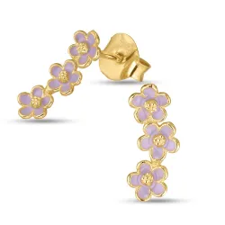 margeritt lilla ørestikker i forgylt sølv - Majse