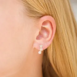 margeritt lilla ørestikker i forgylt sølv - Majse