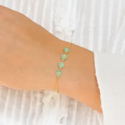 margeritt blå armbånd i forgylt sølv - Maggie