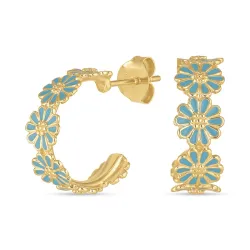 margeritt blå halvcreol i forgylt sølv - Maggie