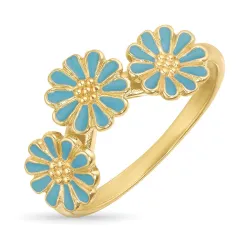 margeritt blå ring i forgylt sølv - Maggie