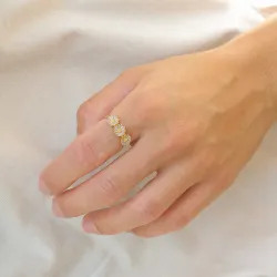 margeritt lilla ring i forgylt sølv - Maggie