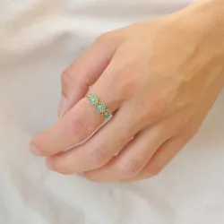 margeritt blå ring i forgylt sølv - Maggie