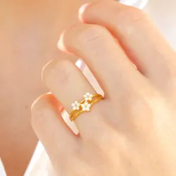 margeritt ring i forgylt sølv - Majse