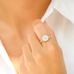 10 mm margeritt ring i sølv - Matilda