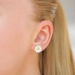 11 mm margeritt ørestikker i forgylt sølv - Magda