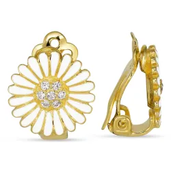 14 mm margeritt øredobber i forgylt sølv - Matilda