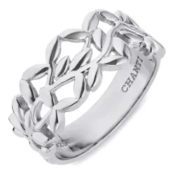 blad ring i sølv